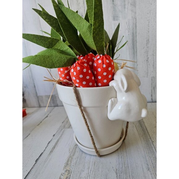 Rae dunn Honey Bunny pot Easter spring magenta large carrots decor unique center - Picture 6 of 10